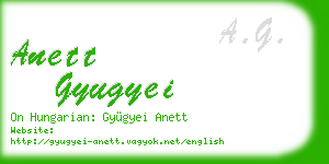 anett gyugyei business card
